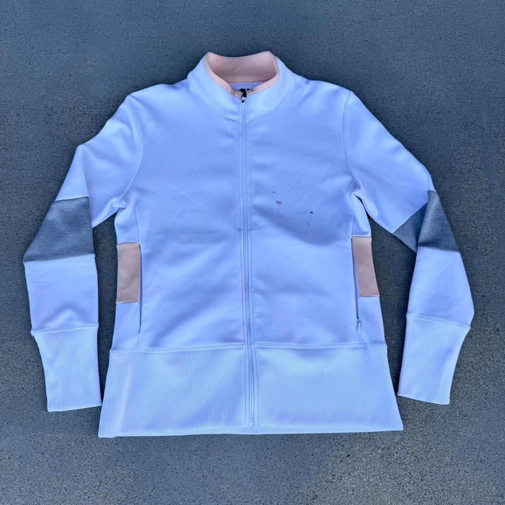Footjoy White/Pink Size Small Track Jacket Full Zip Women